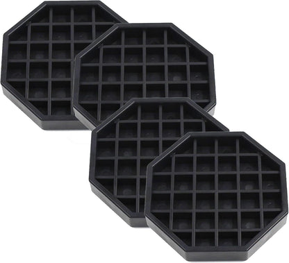 Octagon Coffee Drip Tray by Hard Black Plastic for Coffee Countertop, Drip Tray for Drink Dispenser (4" - 4 Pcs)