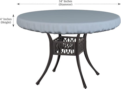 Covers & All Round Table Top Cover, 18 Oz Heavy Duty Waterproof UV & Weather Resistant Patio Table Cover, Outdoor Table Cover for Patio Outdoor Furniture & Coffee Table (54" Dia x 4 H Inches, Gray)
