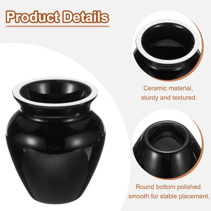 HARFINGTON Ceramic Chasen Stand 72mm Matcha Whisk Holder Teas Set Whisks Stand Traditional Matcha Tea Chasen Holder Tea Set Accessories for Tea Tasting, Black