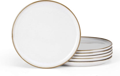 Herogo Ceramic 7.9 Inch Porcelain Dessert Plates Set of 6, Small Stoneware Dinner Plate Set