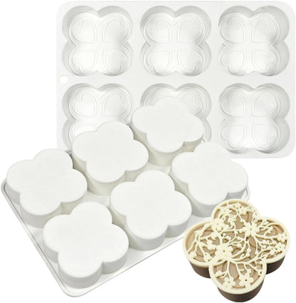 mostsom Four-Leaf Clover Shape Silicone Mold Cake Mould Cone Mousse Dessert Decorating Tools Kitchen Accessories (L_ Four-Leaf Clover)
