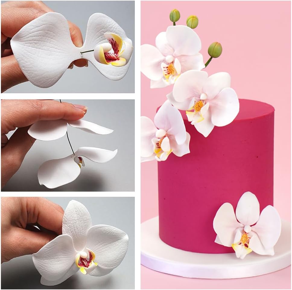 AK ART Kitchenware Silicone Veiner Stainless Steel Fondant Cutter Set for Gum Paste Flower Leaf Sugar Craft Tools Cake Decorating Supplies Silicone
