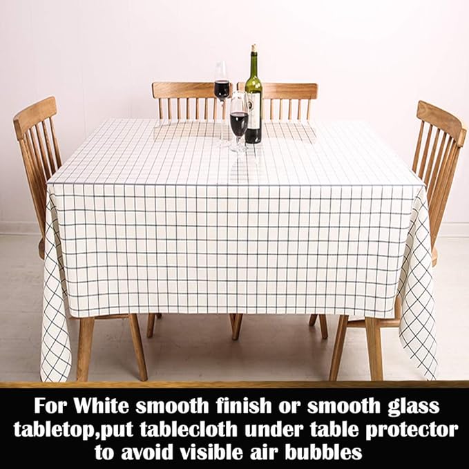 [40X60 inches] 1.5mm Thick Clear Dining Room Table Protector, Rectangular Non-Slip Plastic Table Protective Pads, Kitchen Wood Grain Vinyl Tablecloth Cover