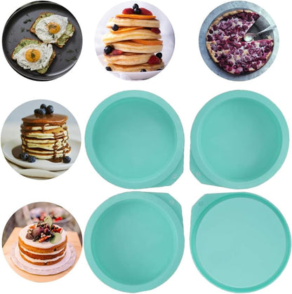 6-Pack Silicone Cake Molds 4 Inch Round Cakes Pans