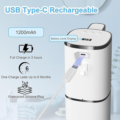 Automatic Soap Dispenser Touchless,Hands-Free,9 Multi Adjustable Volume,Waterproof Hand Soap Dispenser Compatible with Dish/Hand Soap for Bathroom and Kitchen,Easy for Toddlers (Black,Liquid)