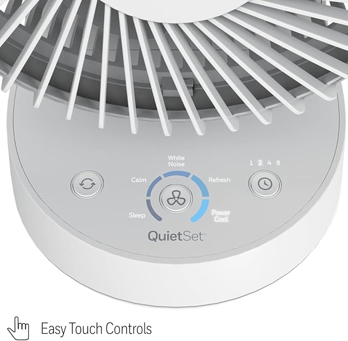 Honeywell QuietSet 5 Oscillating Table Fan, White – Personal and Small Room Fan with Quiet Operation and 5 Levels of Power and Sound
