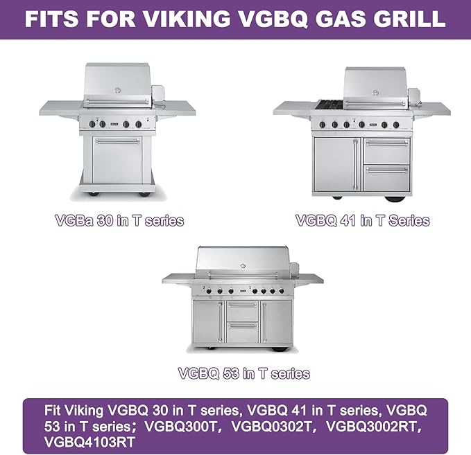 2 Pack 54911 Cooking Grid with 2 Pack 54921 Grill Grates Replacement for Viking VGBQ 30 Inch T Series VGBG 41 Inch T Series VGBQ 53 Inch T Series