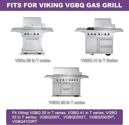 2 Pack 54911 Cooking Grid with 2 Pack 54921 Grill Grates Replacement for Viking VGBQ 30 Inch T Series VGBG 41 Inch T Series VGBQ 53 Inch T Series