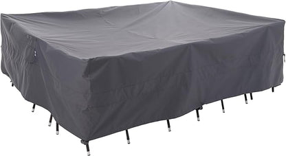 WJ-X3 Extra Large Patio Furniture Set Covers Waterproof, Outdoor Table Cover Heavy Duty, Lawn Sectional Set Cover Anti-Fading, High Wind Resistant & Anti-UV, 180W x 96D x 36H in, Grey