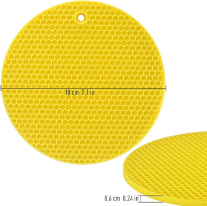 homEdge Silicone Trivets Mat, 6 Packs Multipurpose Non Slip Heat Resistant Pot Holder-Yellow