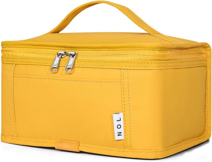 NOL Natural Organic Lifestyle Small Lunch Bag Mini Lunch Box Insulated Lunch Bag for Men/Women Leakproof Cooler Tote Bag Lightweight Nylon Waterproof Lunch Box For Work, Earth-yellow