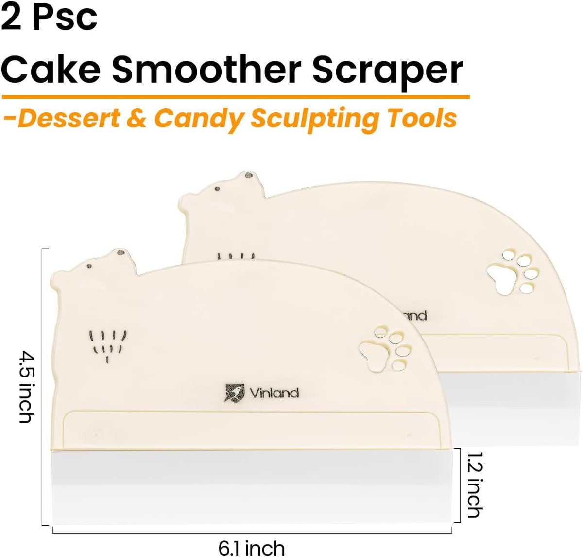 2 Pcs Cake Smoother Scraper, Cake Decorating Supplies Acrylic Cake Scraper Cake Decorating Supplies Food-Grade Transparent Flexible PE Plastic Cake