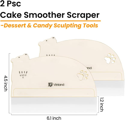 2 Pcs Cake Smoother Scraper, Cake Decorating Supplies Acrylic Cake Scraper Cake Decorating Supplies Food-Grade Transparent Flexible PE Plastic Cake