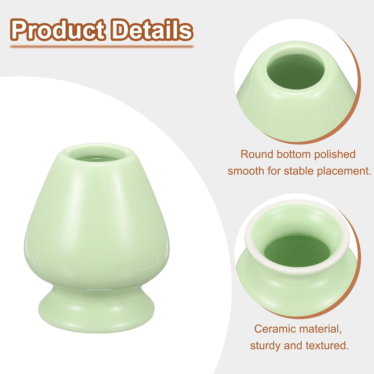 HARFINGTON Ceramic Chasen Stand 70mm Matcha Whisk Holder Teas Set Whisks Stand Traditional Matcha Tea Chasen Holder Tea Set Accessories for Tea Tasting, Cyan