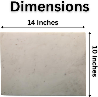 Marble Pastry & Cutting Board – 10x14 Inch Natural Stone Slab with Non-Slip Feet for Dough, Cheese, Baking, Serving, Charcuterie, Trivet