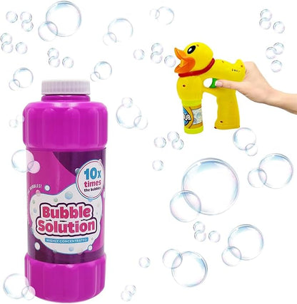 Purple 16oz Concentrated Bubble Solution 4-Pack, Refills up to 1.25 Gallons, Non-Toxic Concentrated Solution for Bubble Machines, Giant Bubble Wands, Bubble Gun and Blowers