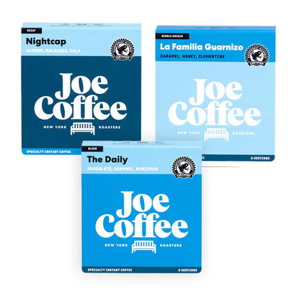 Joe Coffee Company - Nightcap Decaf Specialty Instant Coffee Packets (6 Sachets), NYC Roaster, Kosher, Climate-Friendly