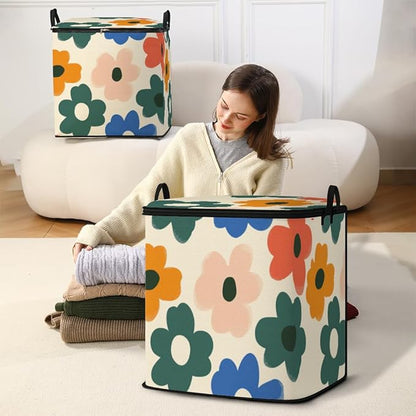 2pcs closet organizers and storage under bed,clothing blanket sweater sheet bedding comforter duvet quilt pillow toy storage bags with lids,dorm room essentials for containers 95L