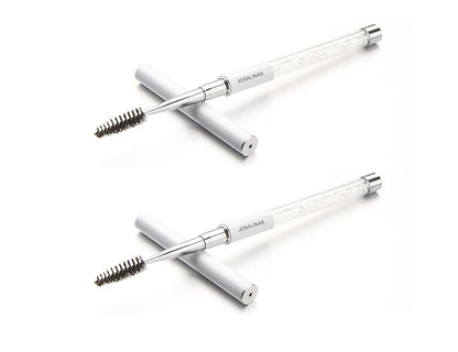 2PCS Mascara Brushes Eyebrow Eyelash Brushes Mascara Wands Spooly Applicators Eye Brushes Portable Cosmetic Brushes with Cap Spoolies Brushes for Eyelash Extensions and Eyebrows, White