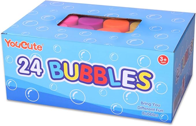 Bubbles 24 Pack Party Favor for Kids Bulk Bubble Solution Blowing Wand 2 Dozen Party Supplies Outdoor Toys Wedding Party Christmas Celebration Birthday Fun Gift