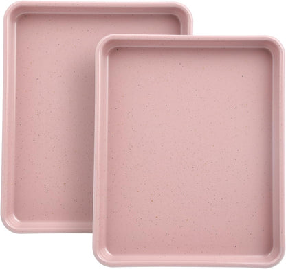 Toaster Oven Pans Set of 2, Shinsin 11-Inch Nonstick Baking Sheet Pans and Trays, 1/8 Thicker Replacement Small Baking Tray Accessories for Cookie