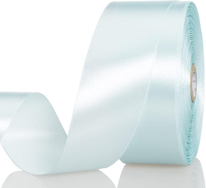 YASEO 1 1/2 Inch Light Blue Solid Satin Ribbon, 50 Yards Craft Fabric Ribbon for Gift Wrapping Floral Bouquets Wedding Party Decoration