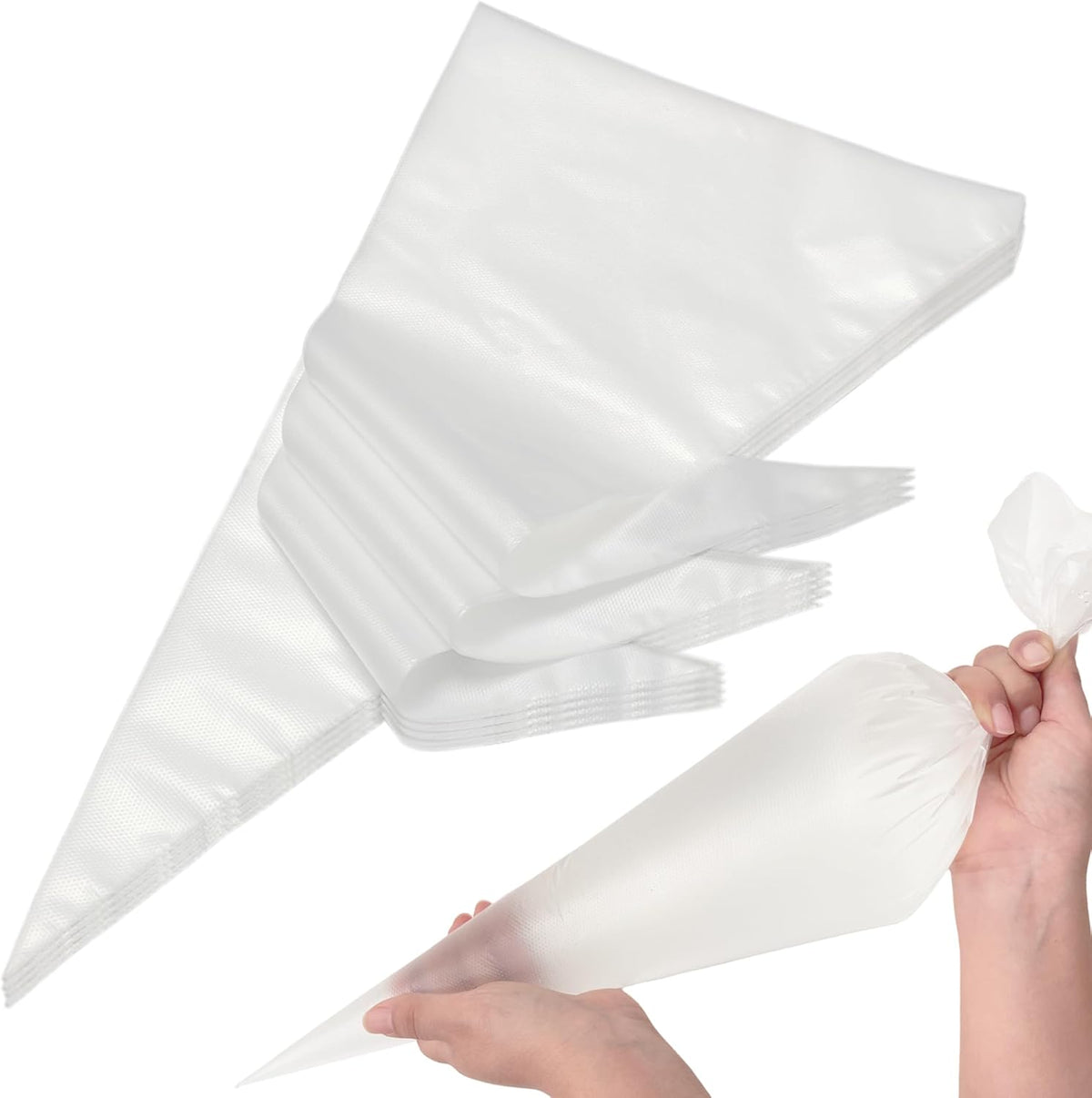 Extra Large Piping Bags Disposable 24 Inch - Homiove 100Pack Clear Disposable Pastry Bags