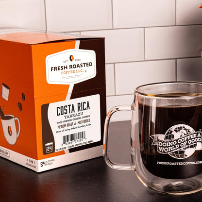 Fresh Roasted Coffee, Costa Rica Tarrazu K-Cup Pods for Keurig Brewers, Medium Roast, Kosher, 24 Count (Pack of 3)