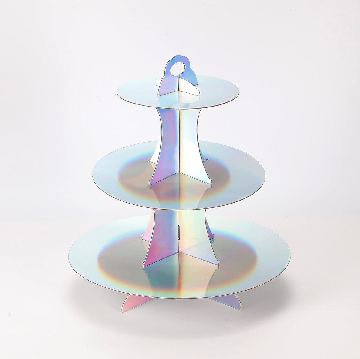 3-Tier Cupcake Stand, Round Rainbow Cake Stand holder, Tiered DIY Cupcake Stand Tower for Dessert Table Displays
