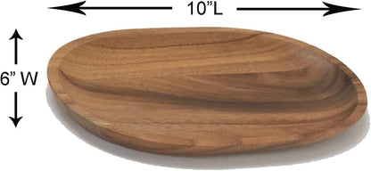 Woodard and Charles Individual Personal Serving Tray Set, Small - Set of 4-6" W x 10" L, Brown