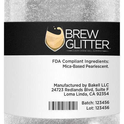 Brew Glitter - Clear Shimmer (50g 1x Jar), Edible Glitter for Cocktails, Mocktails and Beverages