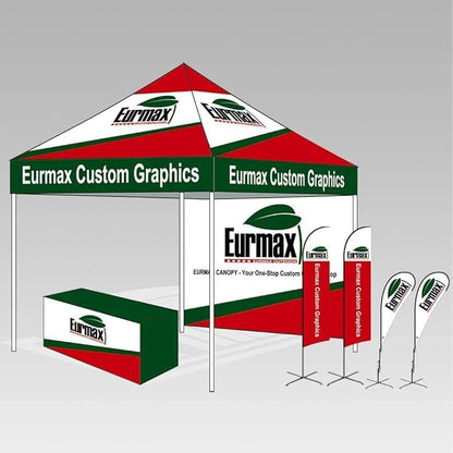 Eurmax USA 5x5ft Pop Up Canopy, Commercial Instant Tent for Outdoor Events, Patented No-Tip Rolling Storage Bag with 4 Sandbags, UV & Water Resistant, Heavy Duty Portable Shelter Gazebo,Green