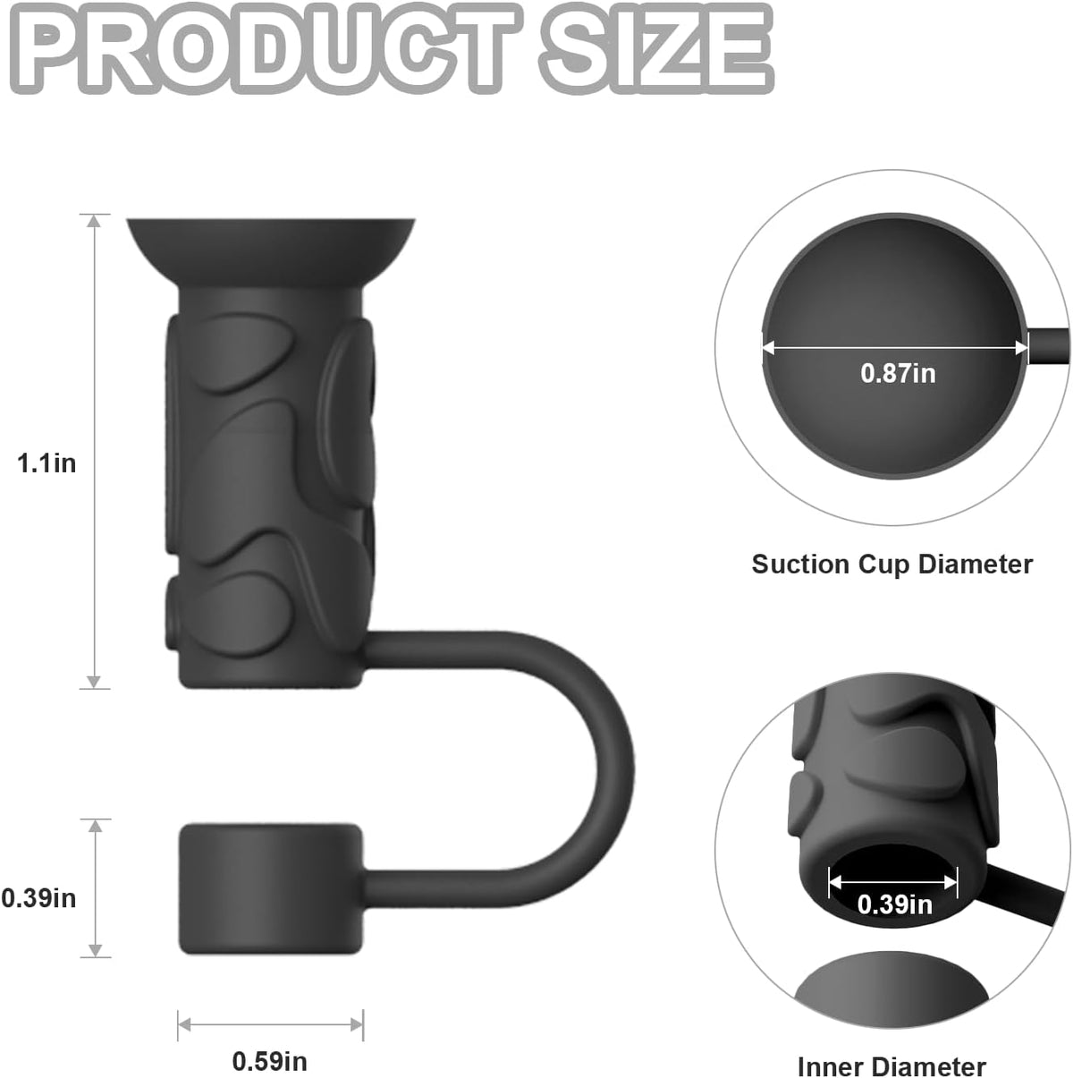 YOTIME 6 Pcs Silicone Straw Covers Cap, 10mm Suction Cup Straw Toppers