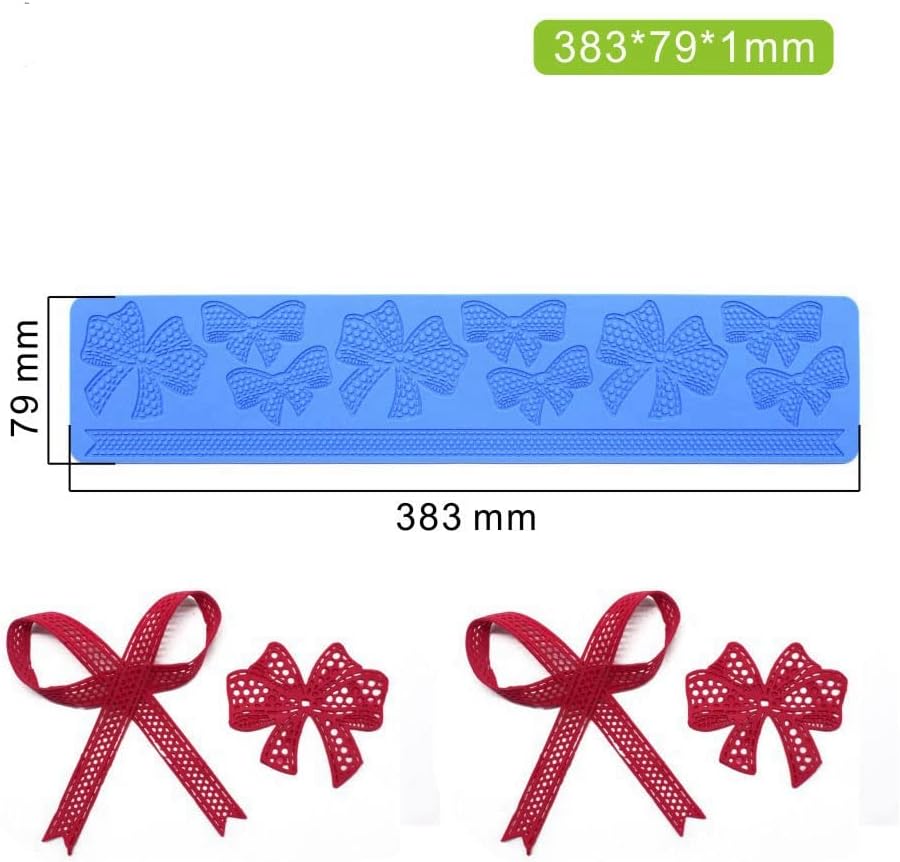 Bow-knot Silicone Fondant Embossing Mat Sugarcraft Bow-knot Lace Pattern Cake Mats Fondant Pastry Embossing Mat Fondant Cake Decorating Mold Sugar