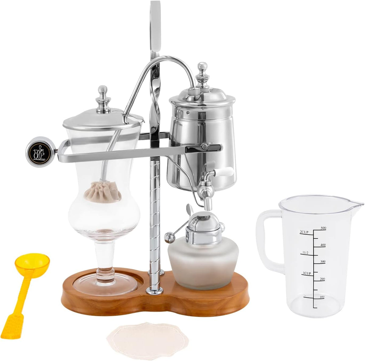 Loyalheartdy Vintage Siphon Coffee Maker, Belgian Luxury Syphon Coffee Machine with Royal Family Temperament