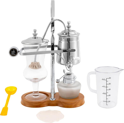 Loyalheartdy Vintage Siphon Coffee Maker, Belgian Luxury Syphon Coffee Machine with Royal Family Temperament