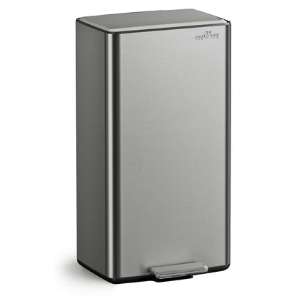 mVm 10.6 Gallon Kitchen Step Trash Can, Soft-Close and Foldable Foot Pedal Heavy Duty Bin for Offices Dorms Home Rooms (Gray)