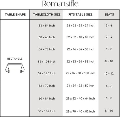 Romanstile Rectangle Vinyl Tablecloth, 100% Waterproof Buffalo Gingham Plastic Table Cloth, Heavy Duty Wipeable Checkered Table Covers for Outdoor, Camping, Picnic, Patio - 60 x 102, Grey and White
