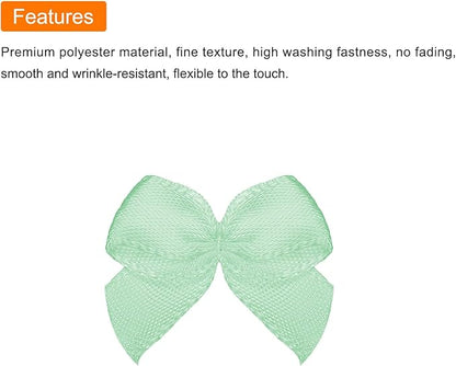 MECCANIXITY 50Pcs Mini Ribbon Bow 1" Mini Fabric Satin Ribbon Flower Bows for Craft DIY Sewing Wedding Birthday Party Green
