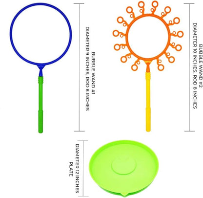 Giant Bubble Wand Set for Kids and Adults with Concentrated Refill, Fun Outdoor and Indoor Activity for Girls, Boys, Toddlers and Children to Enjoy