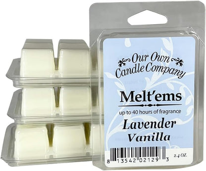 Our Own Candle Company Premium Wax Melt, Lavender Vanilla Scent, 6 Cubes, 2.4 oz (4 Pack)