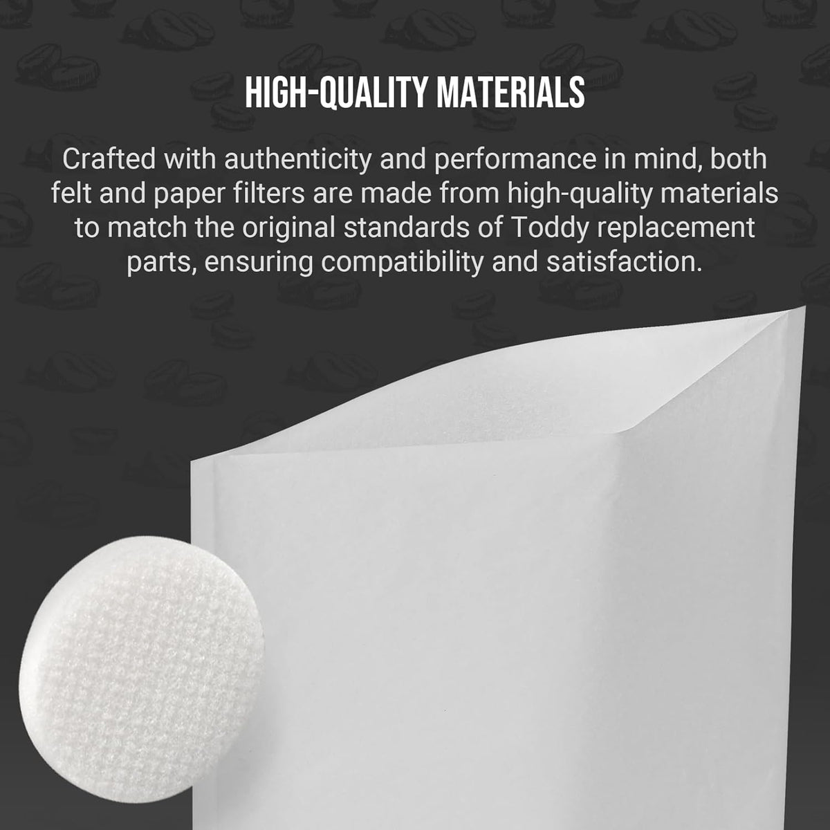 Complete Filter Replacement Set for Toddy Cold Brew System - Includes 10 Reusable Felt Filters and 50 Paper Filter Bags