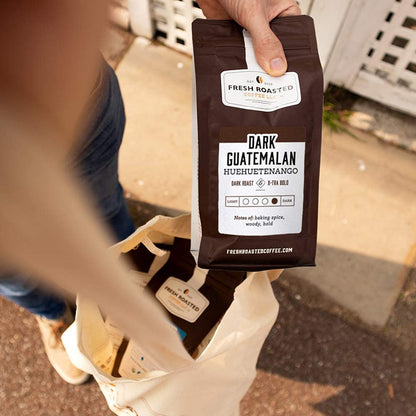 Fresh Roasted Coffee, Dark Guatemala Huehuetenango, 2 lb (32 oz), Single Origin, Dark Roast, Kosher, Whole Bean