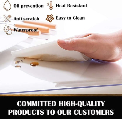 Multi Size 28x36 inch Furniture Table PVC Protector Clear Plastic Wipeable Tablecloth Eco Thick Protective Desk Cover Glass Vinyl Dinner Granite Countertop Writing Desk Mat Protection Pad Easy Clean