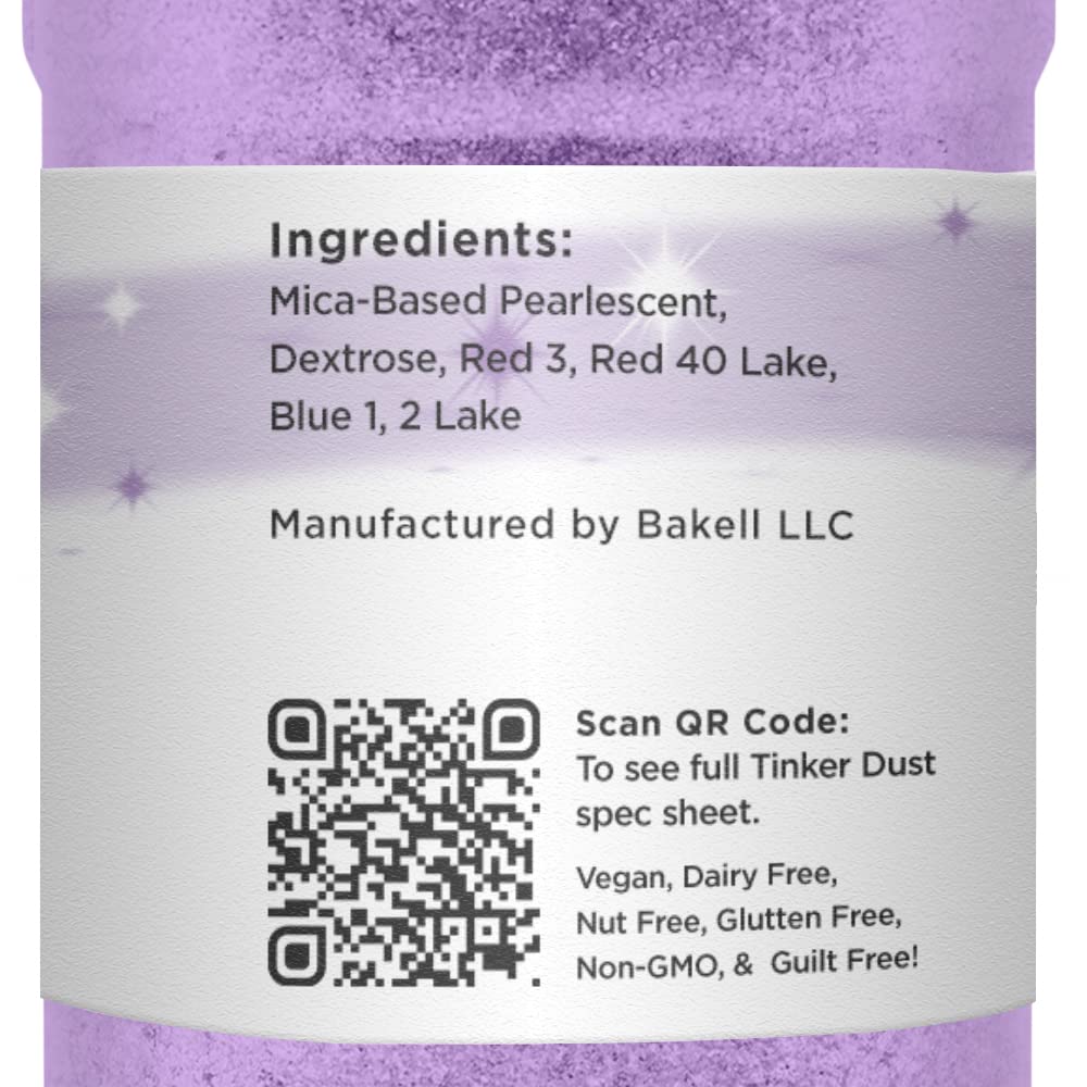 Pollipop Purple Bakell Edible Glitter, 45 Grams, Tinker Dust Edible Glitter, Kosher Certified, 100% Edible Glitter, Cakes, Cupcakes, Cake Pops