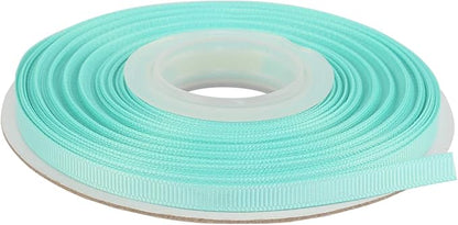 Ribbonitlux 1/4" Wide Solid Grosgrain Ribbon 25 Yards (314-Aqua）, Set for Gift Wrapping, Party Decor, Sewing Applications, Wedding and Craft