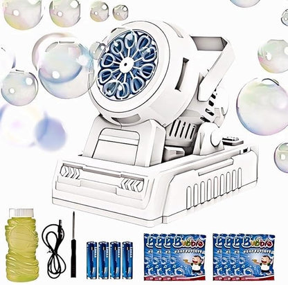 Automatic Bubble Machine 10 Holes Bubble Blower 20000+ Big Bubbles Per Minute Bubbles for Kids Portable Bubble Maker Operated by USB or Batteries for Outdoor Birthday Gifts Wedding Easter Party Favor