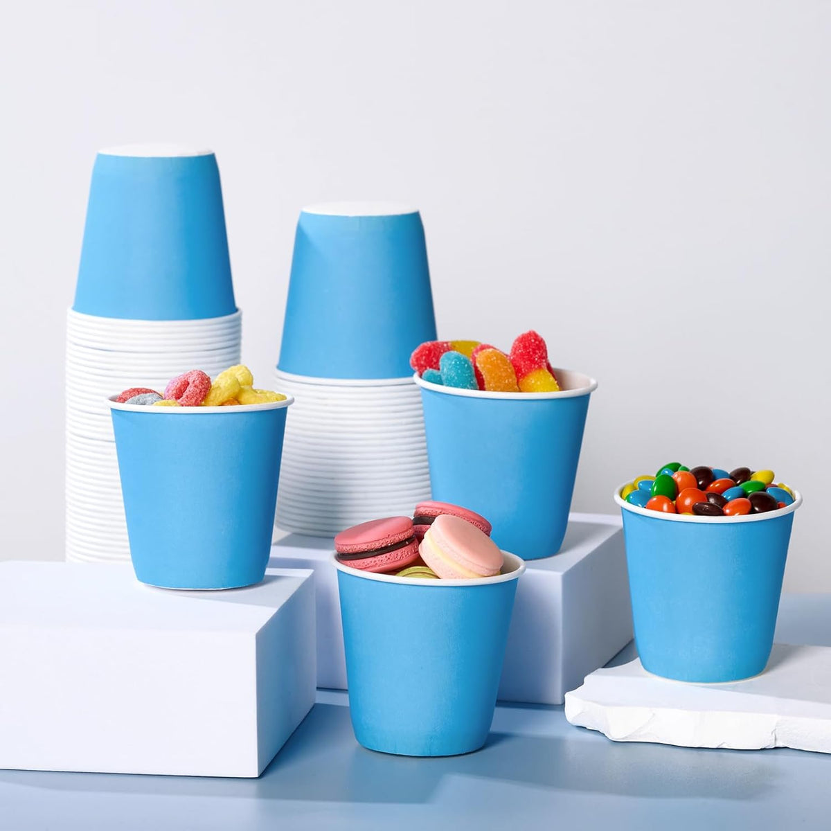3oz Disposable Paper Cups 1200Pack, Small Bathroom Cups Bulk, Small Blue Paper Mouthwash Tumblers Perfect for Bathroom, Party, Picnic