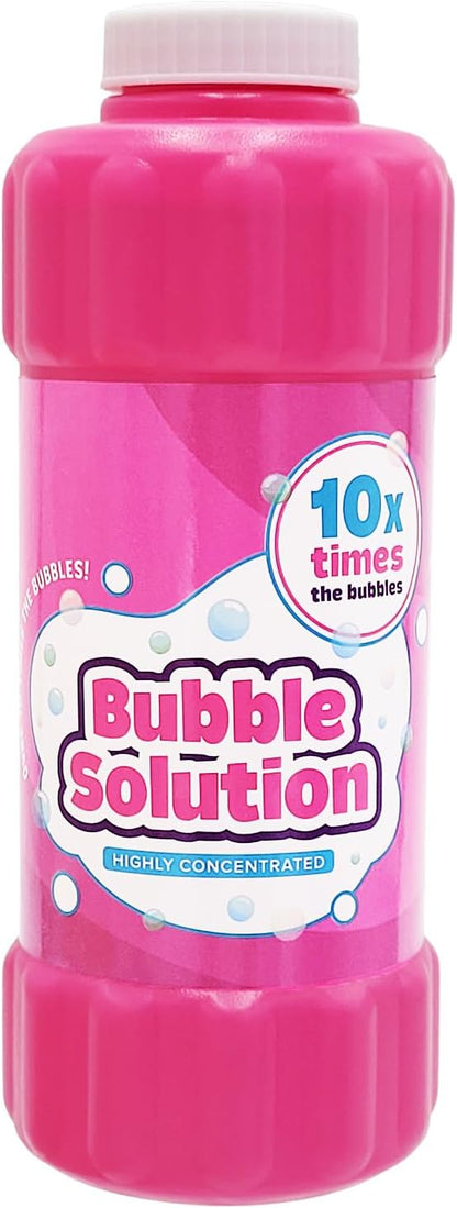 Pink 16oz Concentrated Bubble Solution, Refills up to 1.25 Gallons, Non-Toxic Concentrated Solution for Bubble Machines, Giant Bubble Wands, Bubble Gun and Blowers