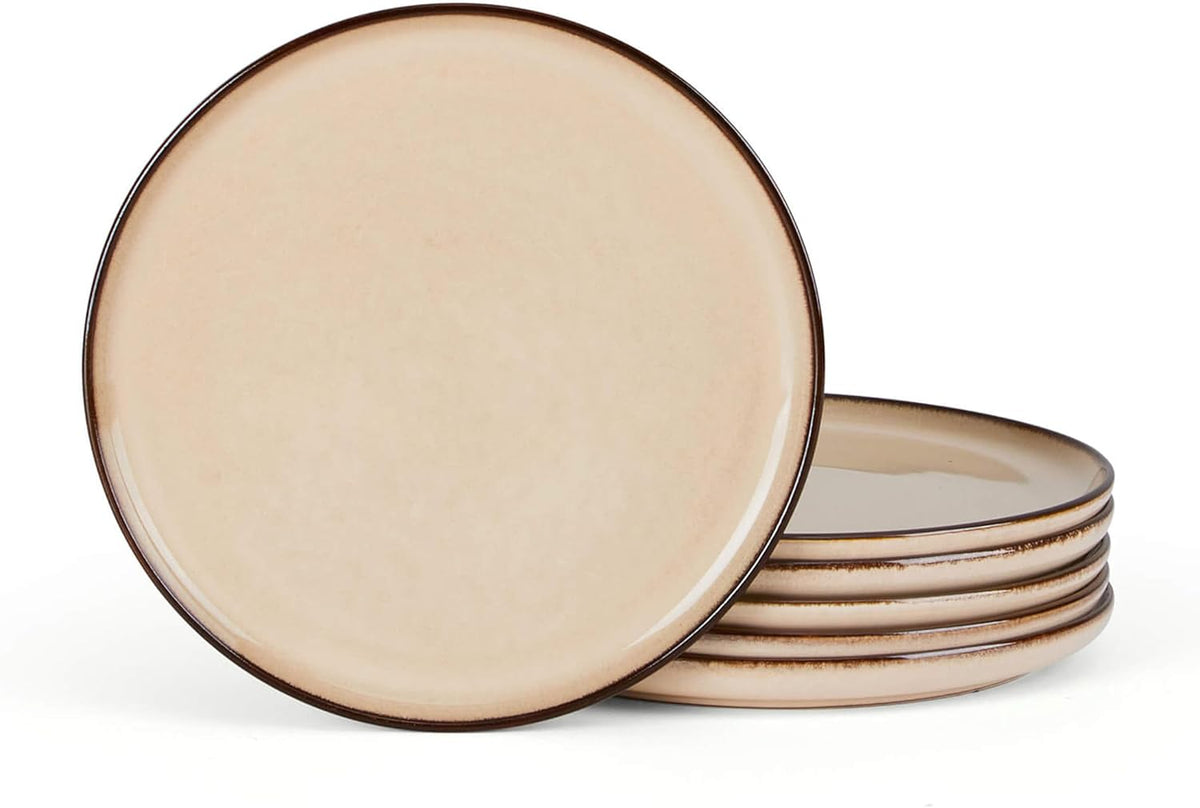 Herogo Ceramic 7.9 Inch Dinner Dessert Plates Set of 6, Small Stoneware Dinnerware Plate Set